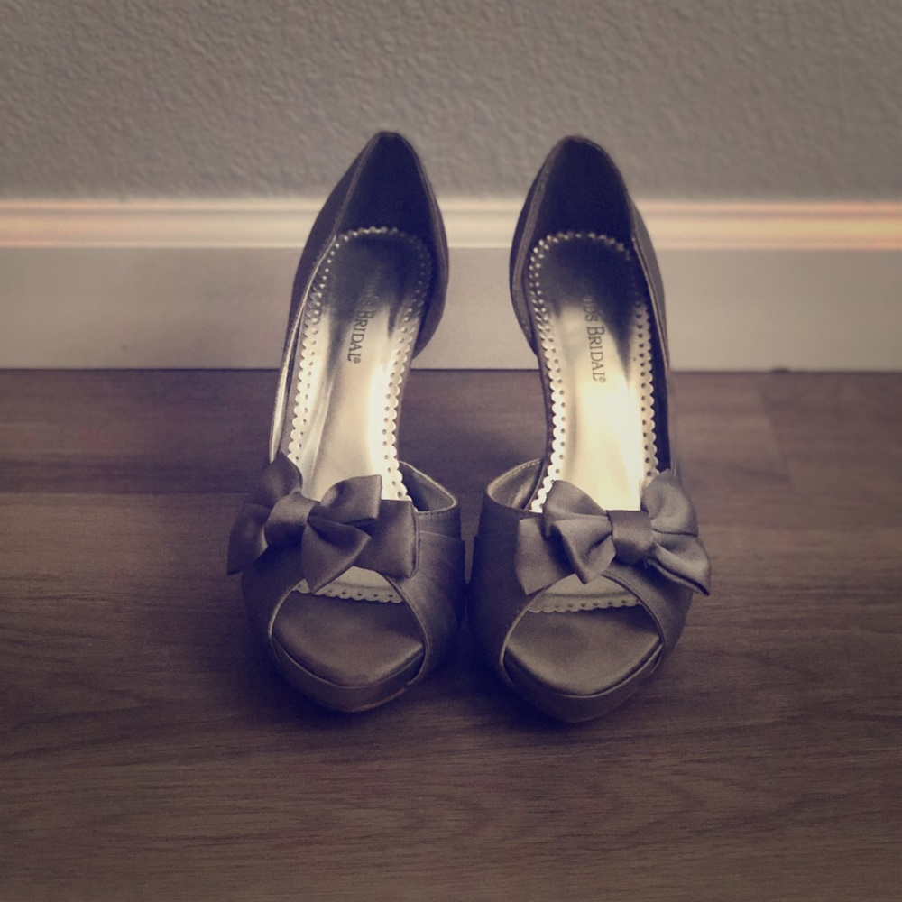 David’s bridal gray shoes!